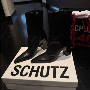 SCHUTZ Black Heeled Boots for Women